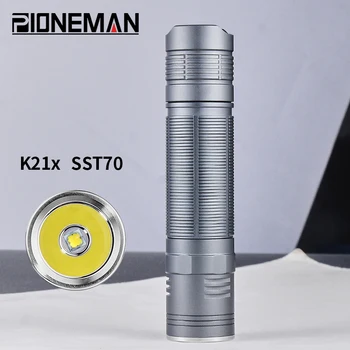 pioneman K21x Сильный фонарик 21700, тактический фонарик SST70/SST40, для верховой езды, Патрулирования