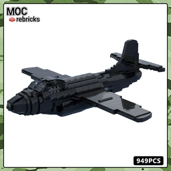 MOC-111304 Военная серия Черный F3D Строительный блок Самолет Головоломка DIY Модель Образование Оригинальность Кирпичные игрушки Рождественские подарки