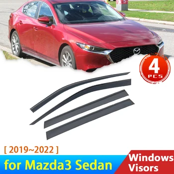 Дефлекторы для Mazda 3 Axela Mazda3 Седан BP 2019 2020 2021 2022 4th Mk 4 Аксессуары Автомобильные Козырьки На Боковые Стекла От Дождя Для Бровей