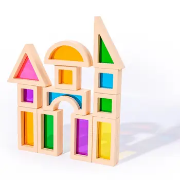 25x Строительные блоки, игрушки Монтессори, красочные цвета, форма, Обучающие игры для родителей и детей, Дошкольные подарки на День рождения в возрасте от 3 лет +