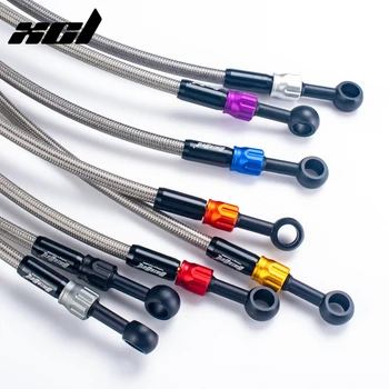 Стальной плетеный кабель, труба для байка, Банджо, гидравлический тормозной шланг для мотоцикла, длина и цвет масляной трубки для мотоцикла могут быть настроены