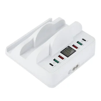 Быстрая зарядка QC 3.0 PD, двойная беспроводная зарядка, отображение напряжения и тока, многопортовое USB-зарядное устройство