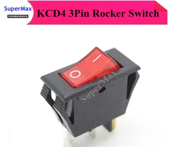 10 шт KCD4 XW-604CA1 T85 красный 3-контактный выключатель переменного тока с подсветкой электрический кулисный переключатель для электронного оборудования 16A 20A