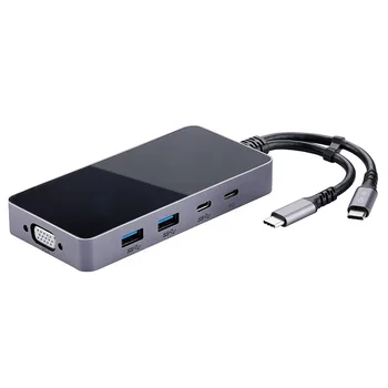 Док-станция USB C с Ethernet 8K 4K HDMI VGA 3,5 мм Аудио 2 Портами USB 3.0 Type C Data PD 100 Вт 9 в 1 USB C Концентратор